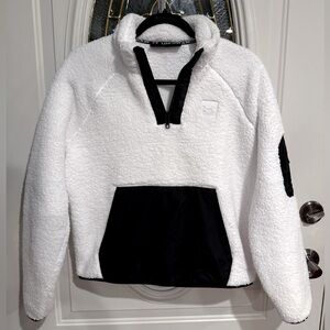 Under Armour Sherpa fleece pull over - white/black - size S/M (fits like XS)
